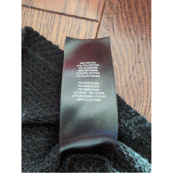 The Group Babaton Black Rayon Open Knit Dolman Sleeve Top Womens S Beach Sheer - Picture 7 of 8